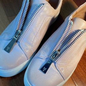 Frye Lena Leather zippered dusty rose sneaker sz8